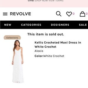 Alexis Kellis Crocheted Dress Medium New